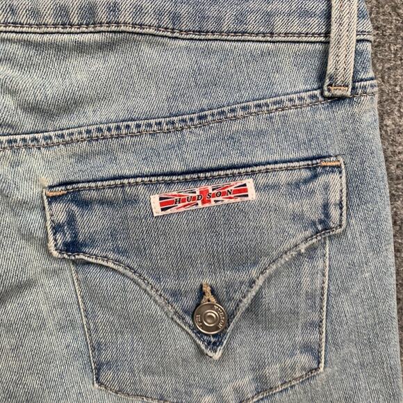 Hudson Jeans Womens 25 Light Denim Collin Crop Straight Cuffed Hem Flap Pocket - Picture 11 of 15